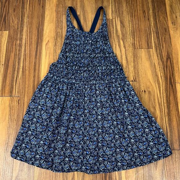 Free People Petunia Dainty Floral Mini Overall Western Dress Open Back Boho (M) - Picture 6 of 11